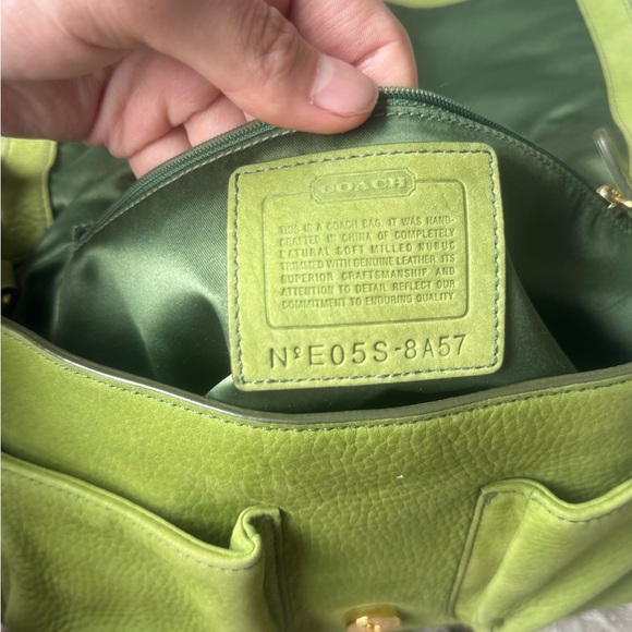 COACH VINTAGE 2005 GREEN NUBUCK CHELSEA DOUBLE POCKET - Picture 6 of 8
